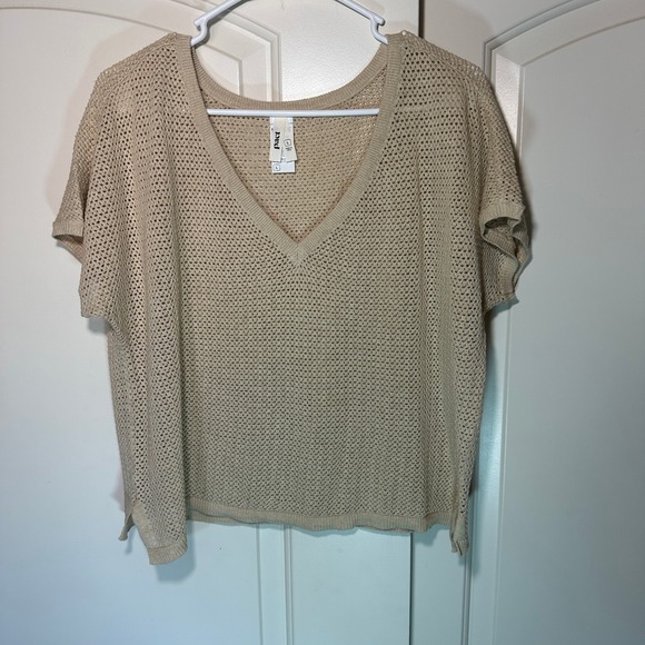 NEW Pact Sandshell Beachside Crochet Top Pants Set Organic Cotton Linen Womens L - Picture 3 of 10